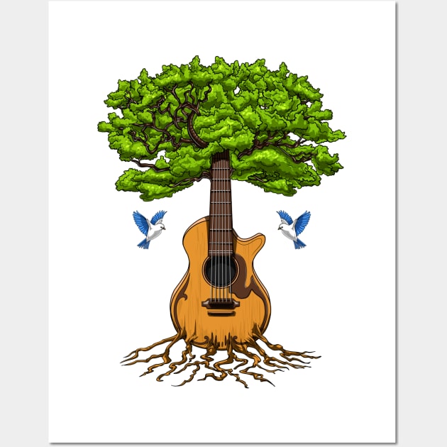 Tree Of Life Acoustic Guitar Wall Art by underheaven